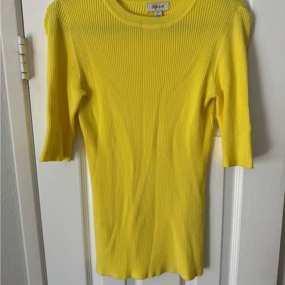 NWOT Style & Co Bright Ribbed Top - Picture 1 of 4